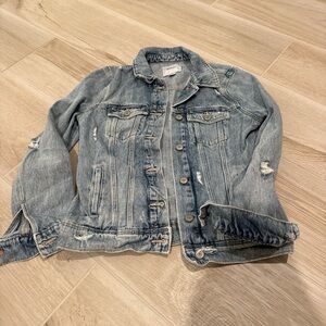 Old Navy Distressed Light Blue Jean Jacket
